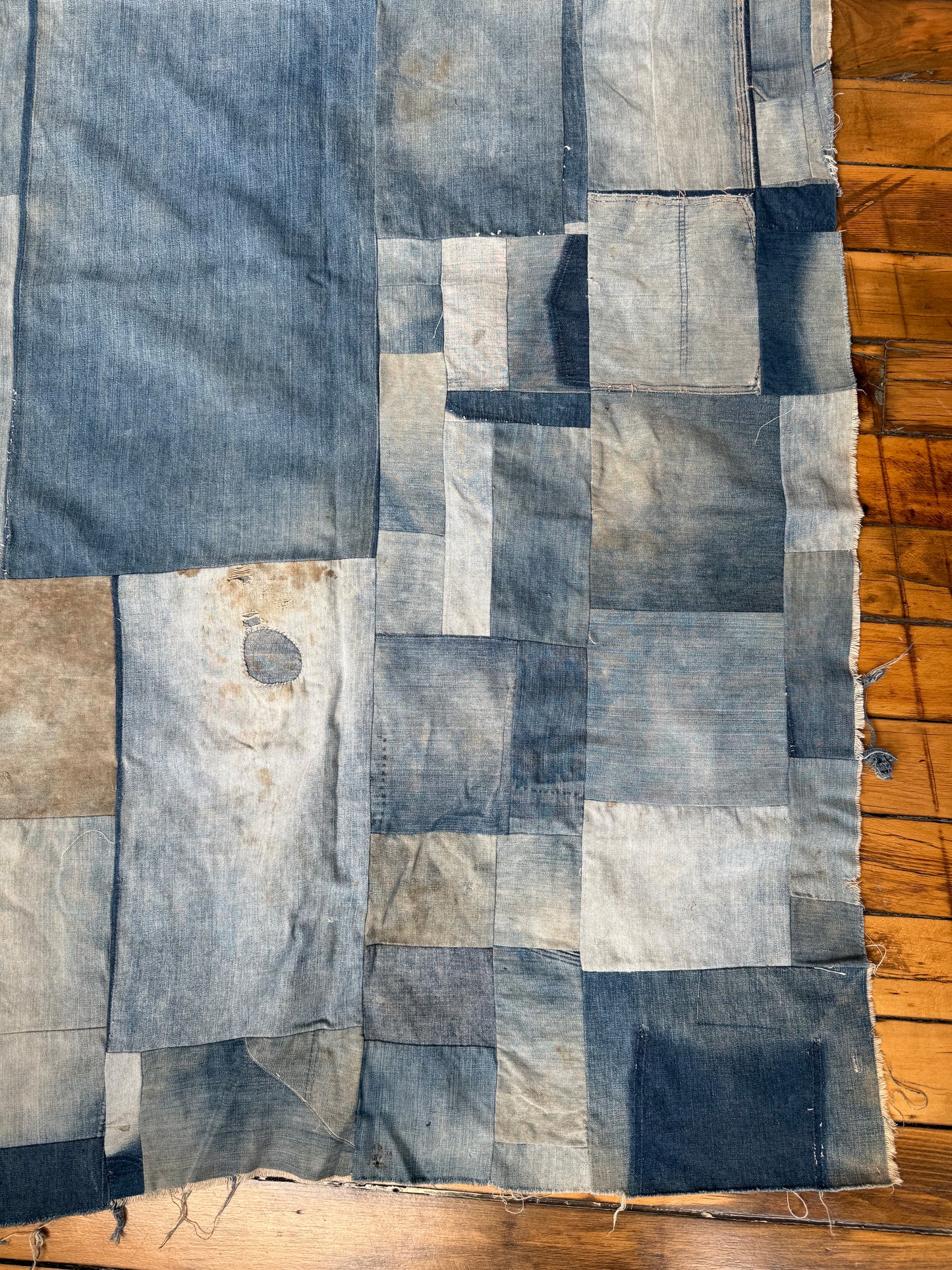 Circa 1930s-1940s Denim Quilt