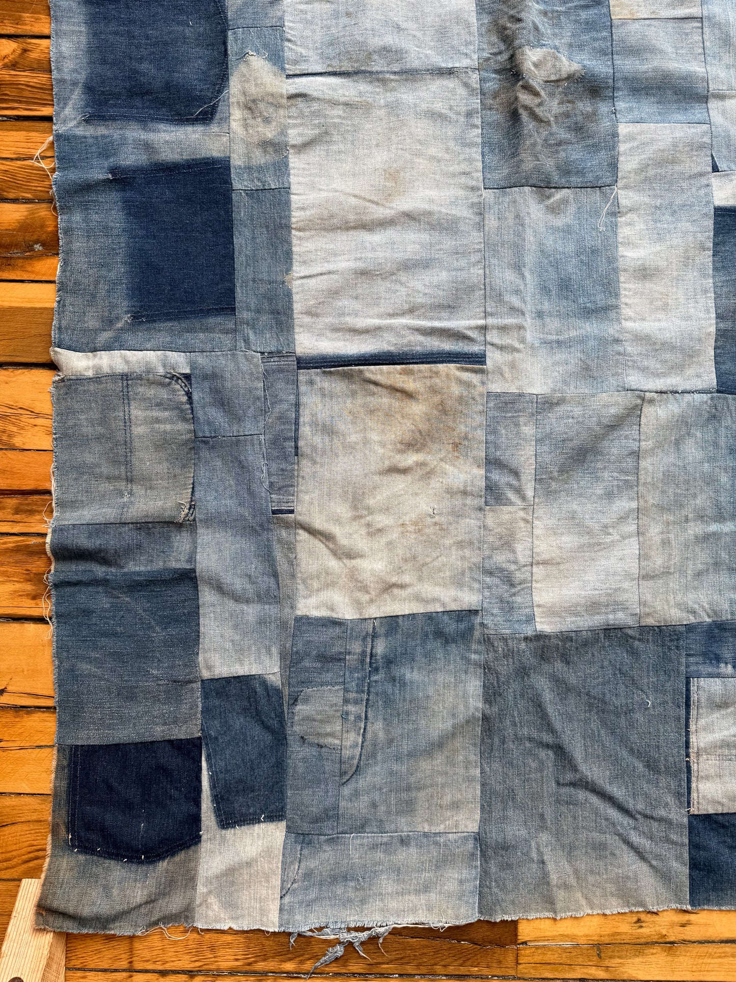 Circa 1930s-1940s Denim Quilt