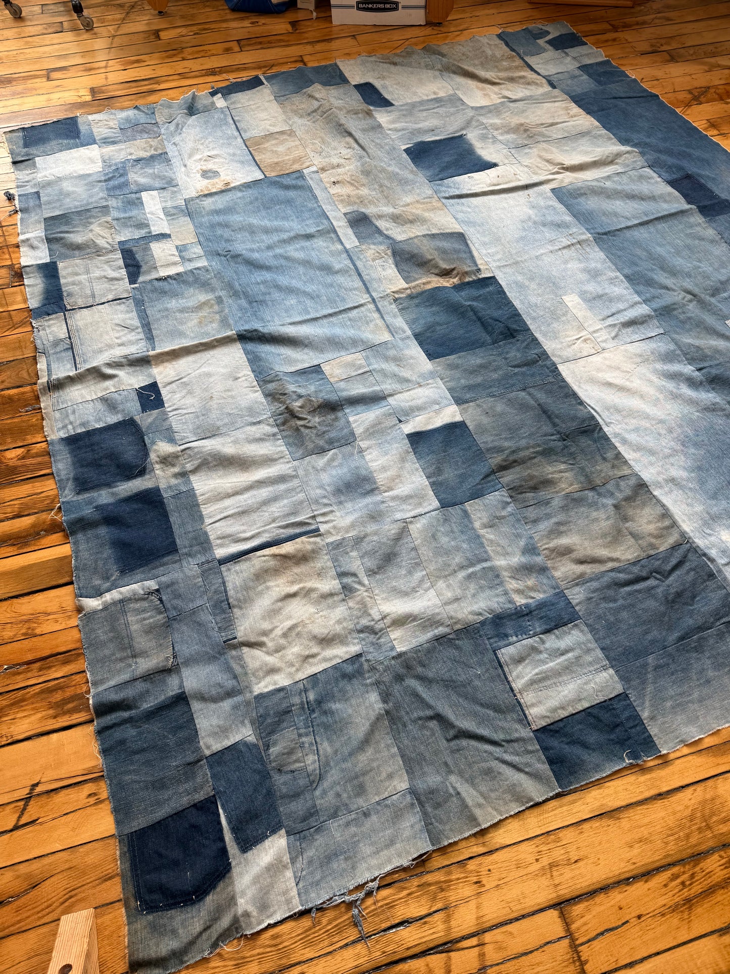 Circa 1930s-1940s Denim Quilt