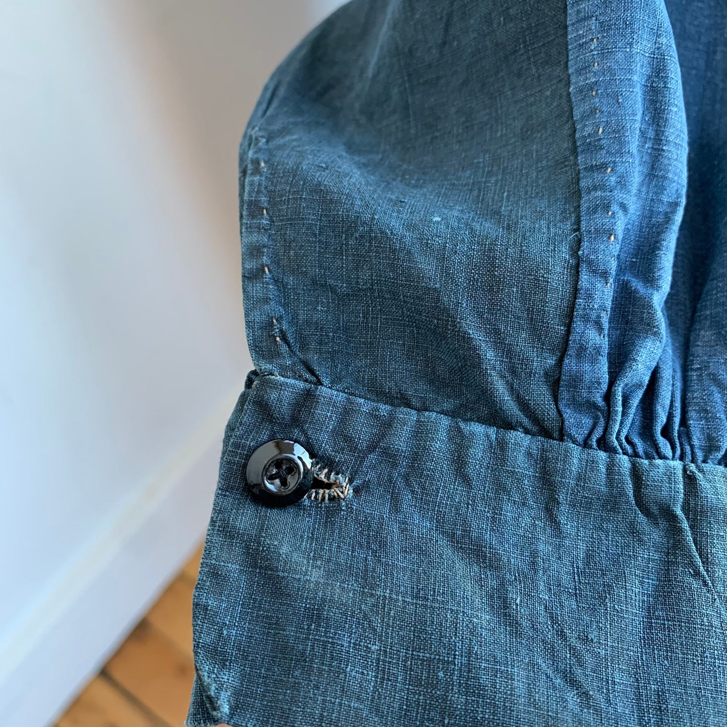 Circa 1900 French Indigo Linen Biaude
