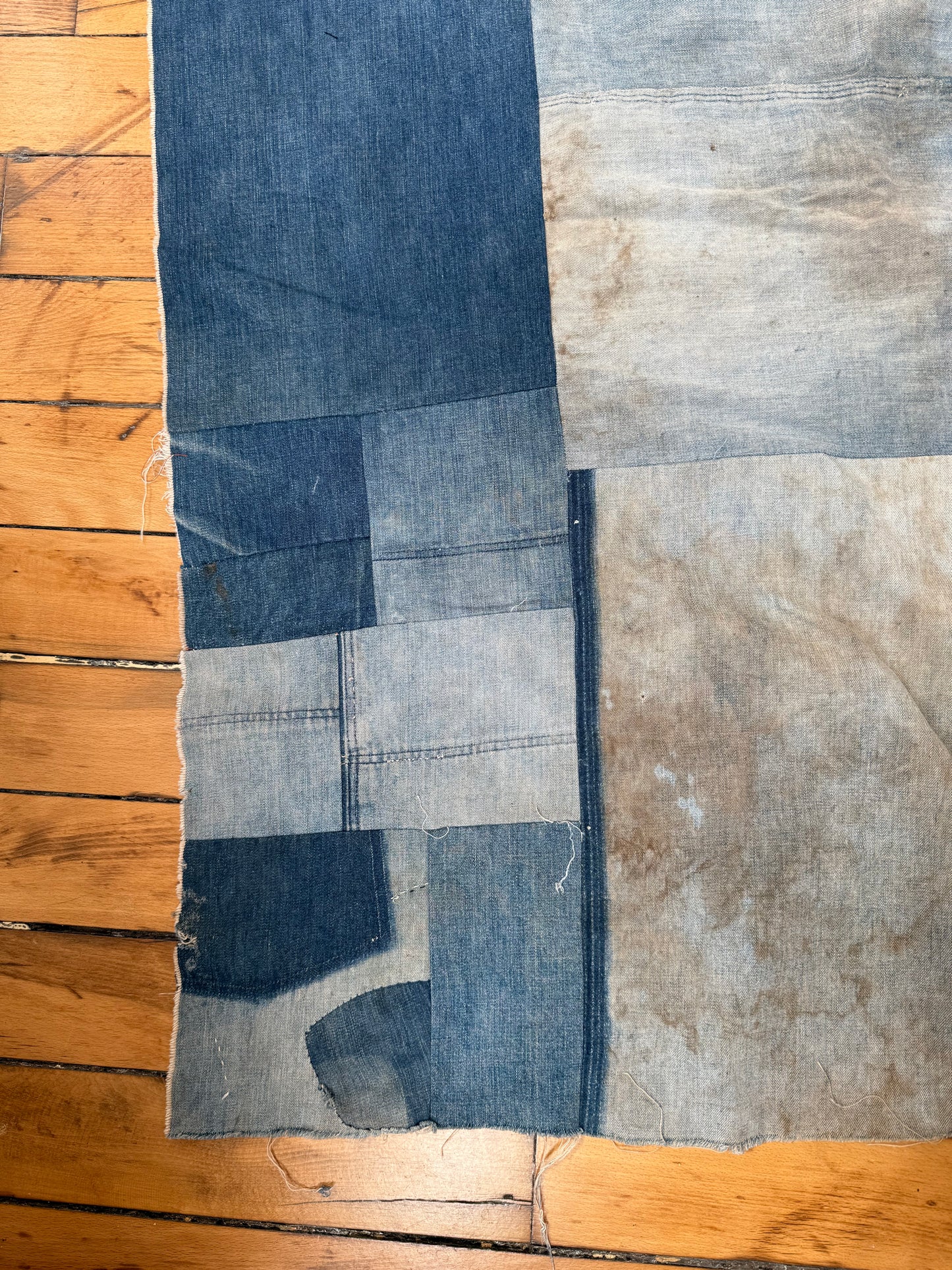 Circa 1930s-1940s Denim Quilt