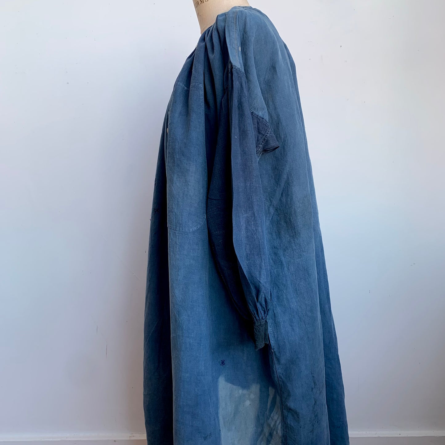 Circa 1900 French Indigo Linen Biaude