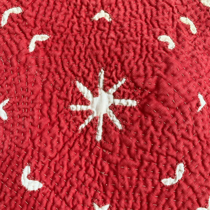 Antique Red and White Heart Flower Quilt