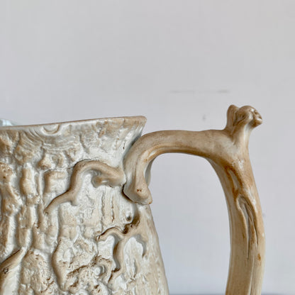 Porcelain Faux Bois Pitcher with Staple Mends