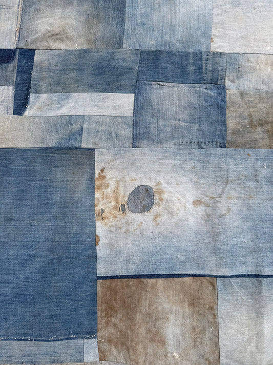 Circa 1930s-1940s Denim Quilt