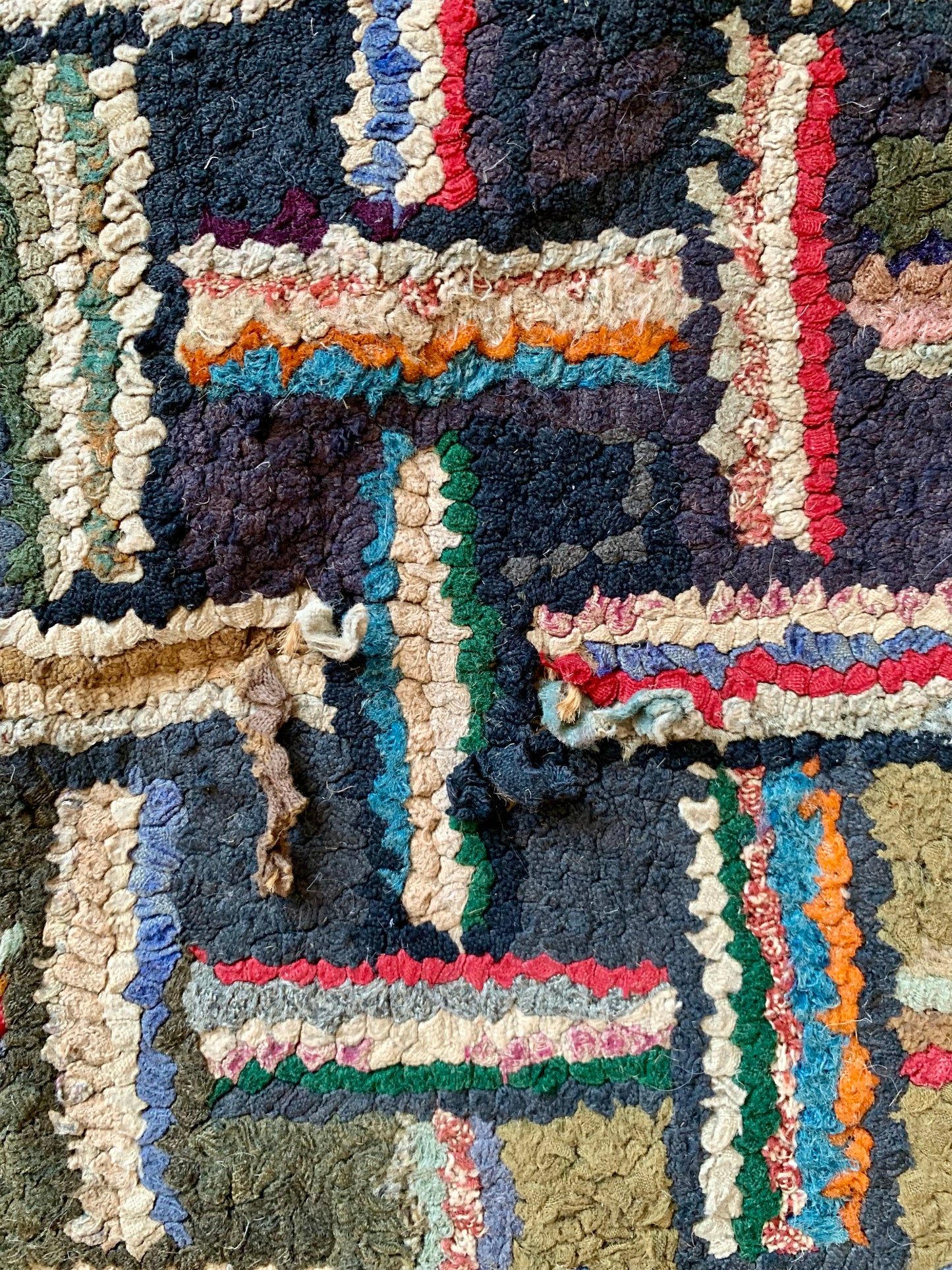 Turn of the Century Tumbling Sticks Hooked Rug Runner