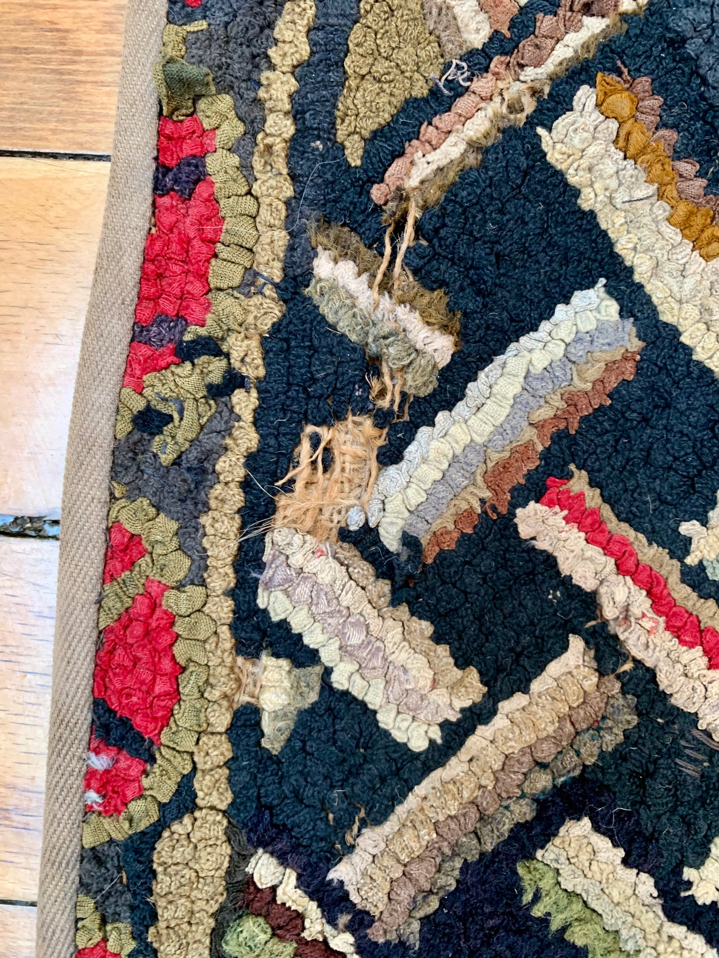 Turn of the Century Tumbling Sticks Hooked Rug Runner