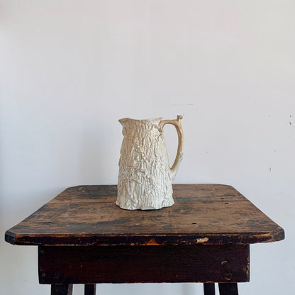 Porcelain Faux Bois Pitcher with Staple Mends