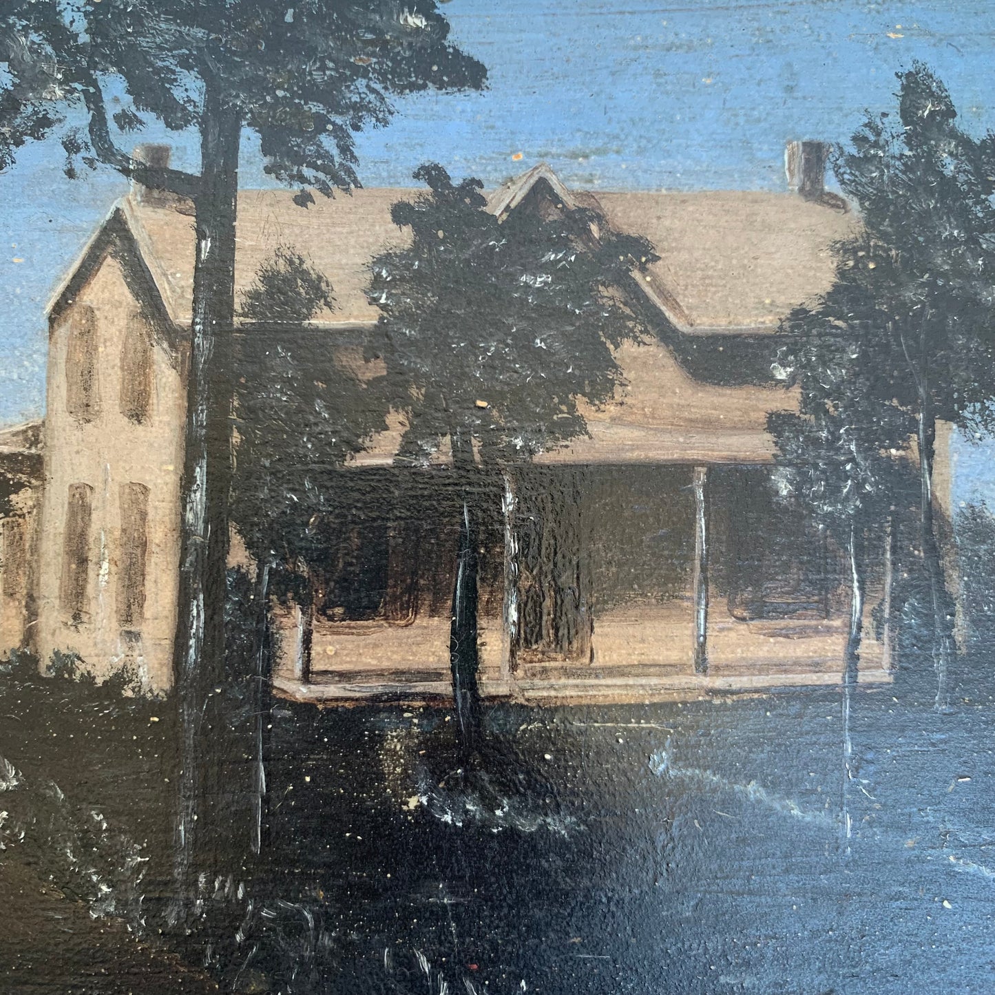 Painting of a House on Cedar Shingle