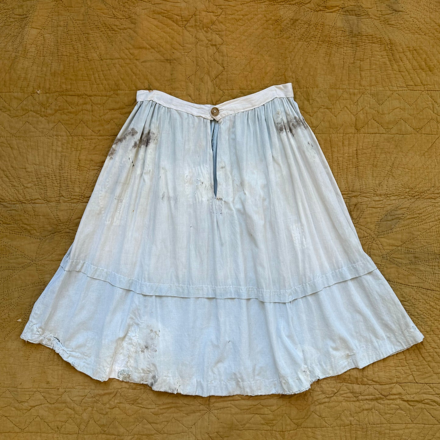 Home Sewn Homespun Skirt with Patina