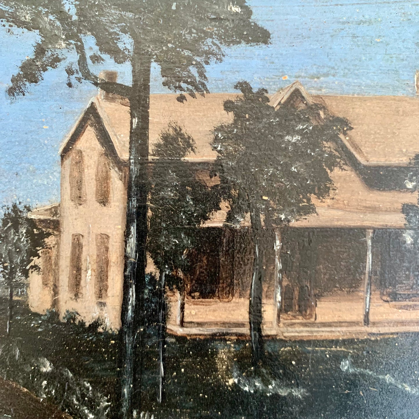 Painting of a House on Cedar Shingle