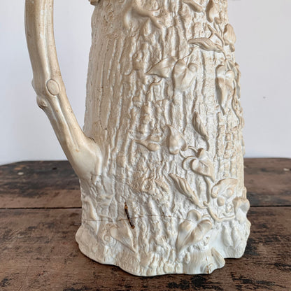 Porcelain Faux Bois Pitcher with Staple Mends