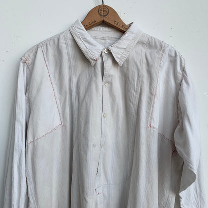 French 1910s Monogrammed Mended Shirt