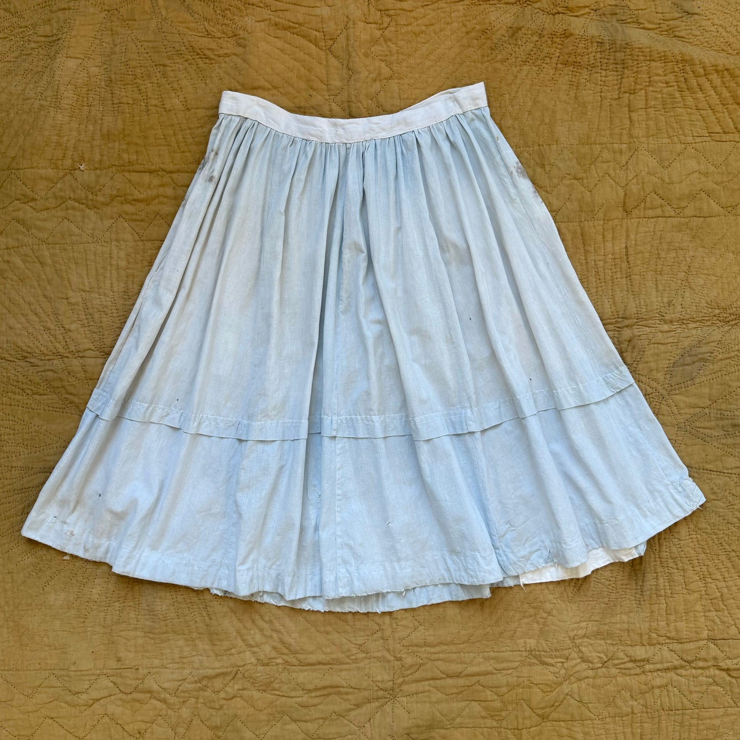 Home Sewn Homespun Skirt with Patina