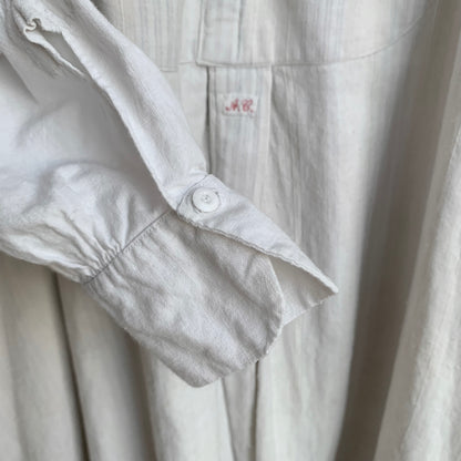 French 1910s Monogrammed Mended Shirt