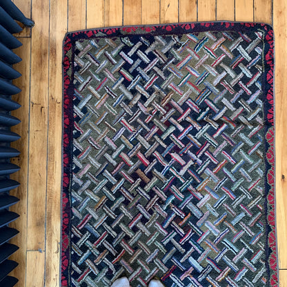 Turn of the Century Tumbling Sticks Hooked Rug Runner