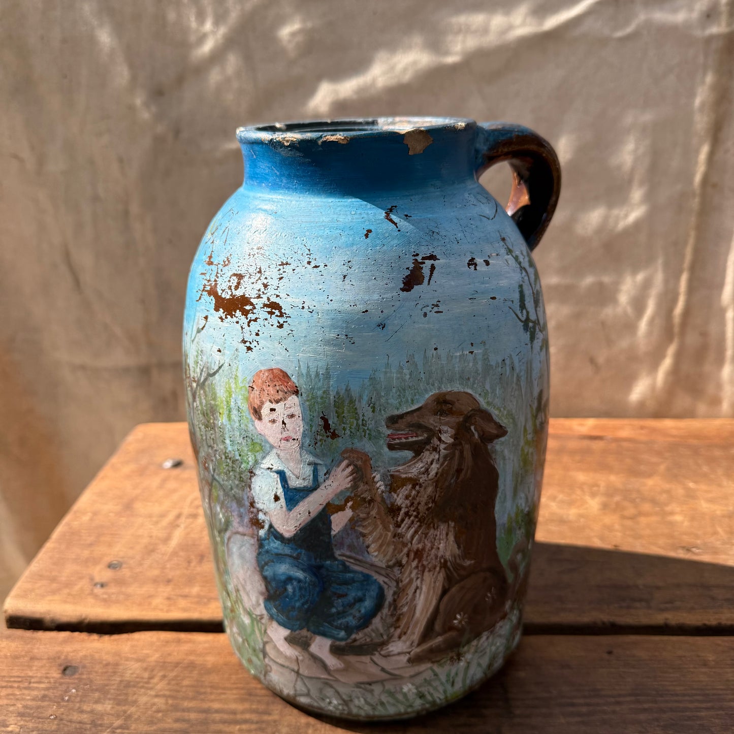 Painted Stoneware Jug