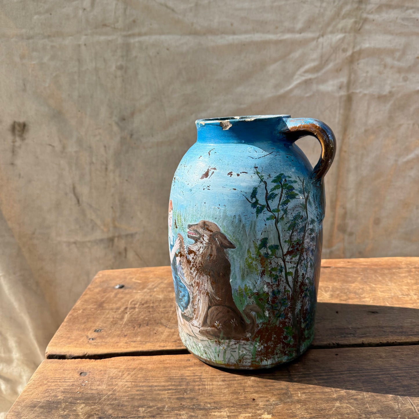 Painted Stoneware Jug