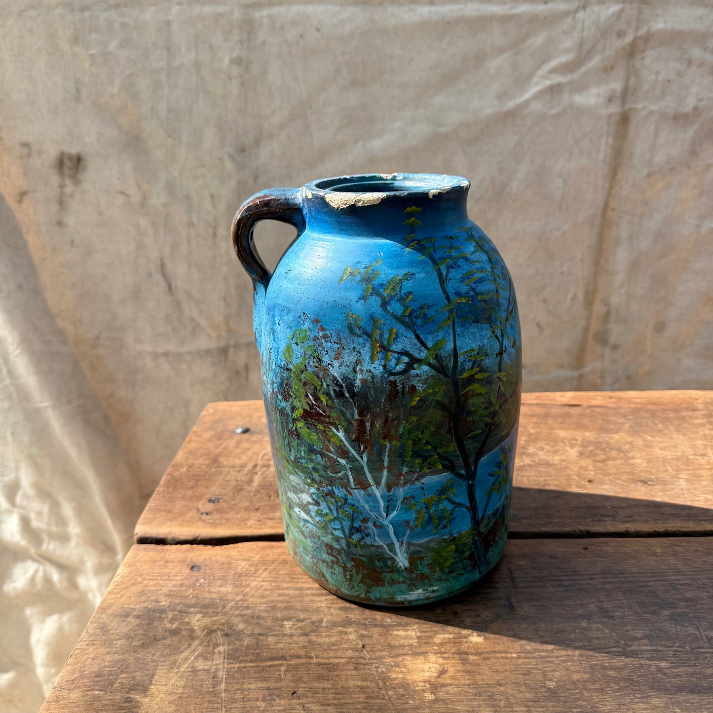 Painted Stoneware Jug