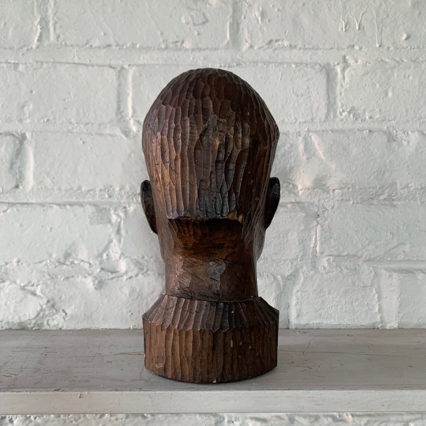 Carved Wood Head of a Man