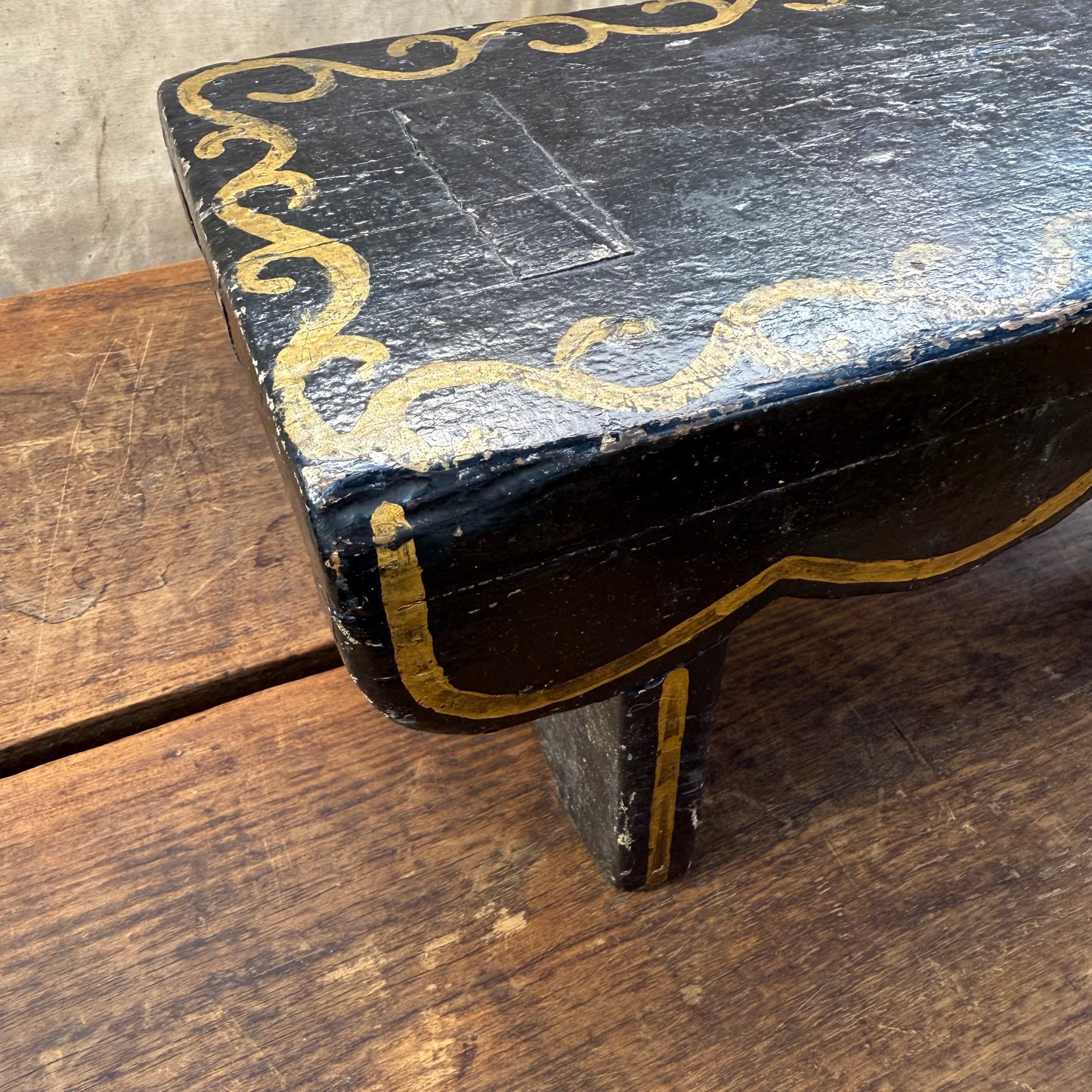 Painted Wooden Footstool