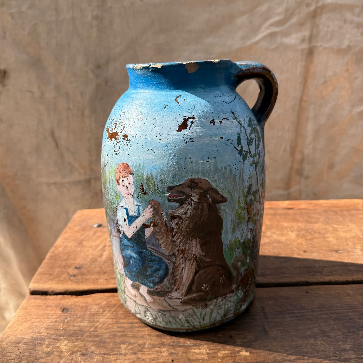 Painted Stoneware Jug
